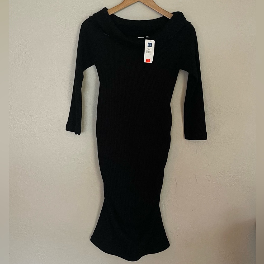 NWT GAP Maternity Sweater Dress, XS, Ribbed, 3/4 Cowl Neck